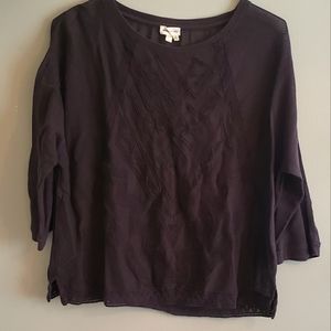 Embroidered Pattern Mesh Top